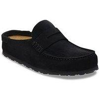 Birkenstock Womens Naples Wrapped Suede Leather Loafer - Black