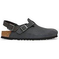 Birkenstock Womens Tokio Suede Leather Clog - Charcoal
