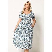Yours Curve Short Puff Sleeve Midaxi Dress - White