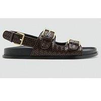 Mango Braided Buckle Sandal - Brown