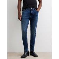 River Island Mens Spray-On Stretch Skinny Jeans - Dark Wash