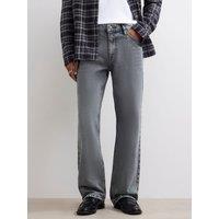River Island Mens Loose Fit Structured Cotton Jeans - Grey