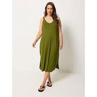 Yours Curve Throw On Dress - Green
