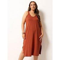 Yours Curve Throw On Dress - Orange