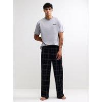 River Island Mens Check Two-Piece Loungewear Set - Grey