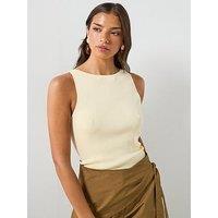 Mango Fine Knit Boat Neck Top - Yellow