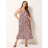 Yours Curve Zebra Textured Smock Dress - Orange