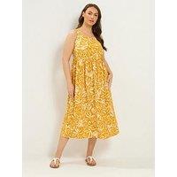 Yours Curve Sleeveless Maxi Dress - Yellow