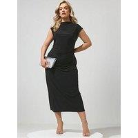 Yours Curve Drape Dress - Black