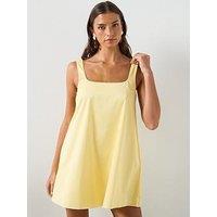 Mango Flared Cotton Dress - Yellow