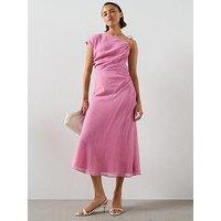 Mango Asymmetric Flowing Dress - Pink