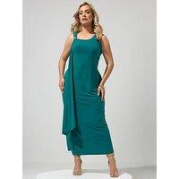 Yours Curve Sash Metal Detail Dress - Blue