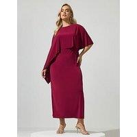 Yours Curve Cape Dress - Red