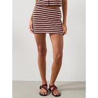 Mango Striped Knitted Skirt - Pastel Pink