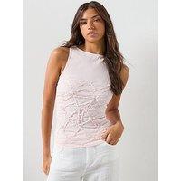 Mango Ruched Fitted Top - Pastel Pink