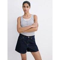 Mango Straight-Fit Denim Shorts - Blue