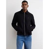 River Island Mens Zip-Through Embroidered Jacket - Black