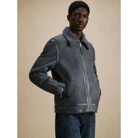 River Island Mens Shearling Lined Western Jacket - Grey