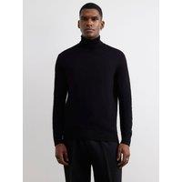River Island Slim Fit Cotton Roll Neck Jumper - Black