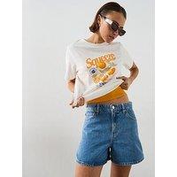Mango Printed Cotton-Blend T-Shirt - Orange