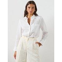 Mango Pocket Linen Shirt - White