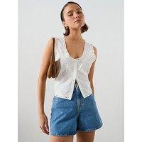 Mango Cotton Blouse With Broderie Anglaise Embroidery - Off White