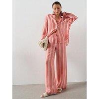 Mango Straight Striped Trousers - Orange