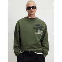 River Island Kanazawa Phoenix Crew Sweatshirt - Khaki