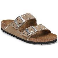 Birkenstock Arizona Rivet Suede Leather Sandals - Beige