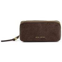 Katie Loxton Fold-Out Chocolate Suedette Mirror Make Up Bag