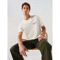 Tommy Hilfiger Back Graphic Jersey Crew Neck T-Shirt - White