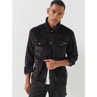 Calvin Klein Jeans Mens Corduroy Regular Fit Overshirt - Black