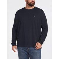 Tommy Hilfiger Mens Big & Tall Stretch Slim Fit Long Sleeve T-Shirt - Navy