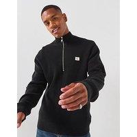Calvin Klein Jeans Cotton Monogram Logo Knitted Jumper - Black