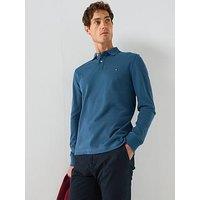 Tommy Hilfiger 1985 Regular Fit Long Sleeve Polo Shirt - Aegean Sea
