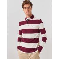 Tommy Hilfiger Long Sleeved Striped Rugby Polo Shirt - Red