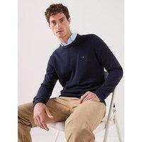 Tommy Hilfiger Men'S Pima Cashmere Crew Neck Knitted Jumper - Navy