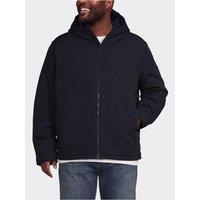 Tommy Hilfiger Mens Big & Tall Tech Hooded Padded Parka - Black