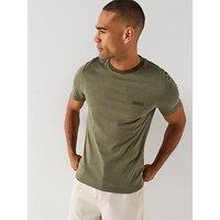 Calvin Klein Short Sleeve Slim Fit Supima Stripe T-Shirt - Green