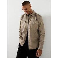 Calvin Klein Mens Utility Button-Through Overcoat - Blue