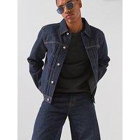 Calvin Klein Jeans Pleated Classic Denim Trucker - Dark Blue