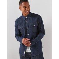 Calvin Klein Jeans Forever Raw Western Denim Shirt - Dark Blue