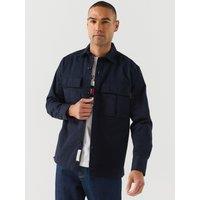 Tommy Hilfiger Mens Officer Utility Overshirt - Blue