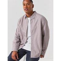 Calvin Klein Jeans Washed Stripe Poplin Relaxed Shirt - Beige