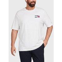 Tommy Hilfiger Big & Tall Back Print Flag Graphic T-Shirt - White