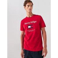 Tommy Hilfiger Tommy Embroidered Flag T-Shirt - Red