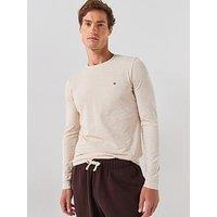 Tommy Hilfiger Stretch Slim Fit Long Sleeve T-Shirt - Natural