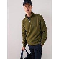 Tommy Hilfiger Essential Fleece 1/4 Zip Sweatshirt - Olive
