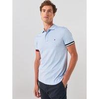 Tommy Hilfiger Liquid Cotton Cuff Slim Fit Polo Shirt - Light Blue
