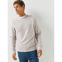 Calvin Klein Rubber Badge Crew Neck Sweatshirt - Grey